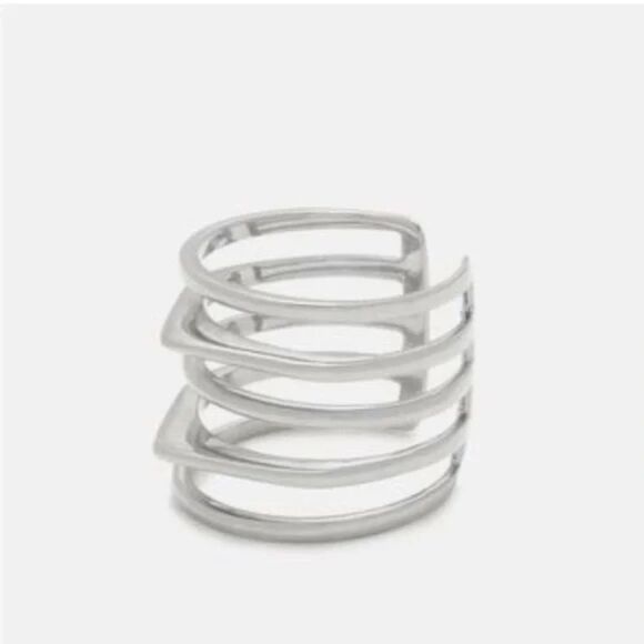 stella & dot ~ mayleeโsilver ring ~ size M - L - Picture 5 of 8